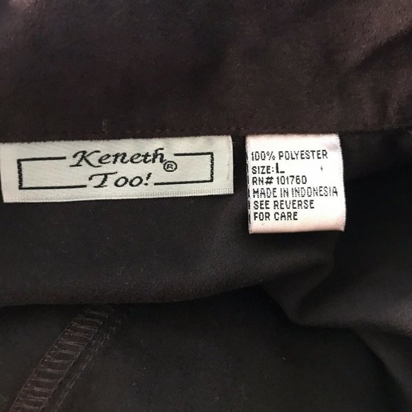 Keneth Too Women's Button Down Top ~ Sz L ~ Brown - Picture 5 of 8